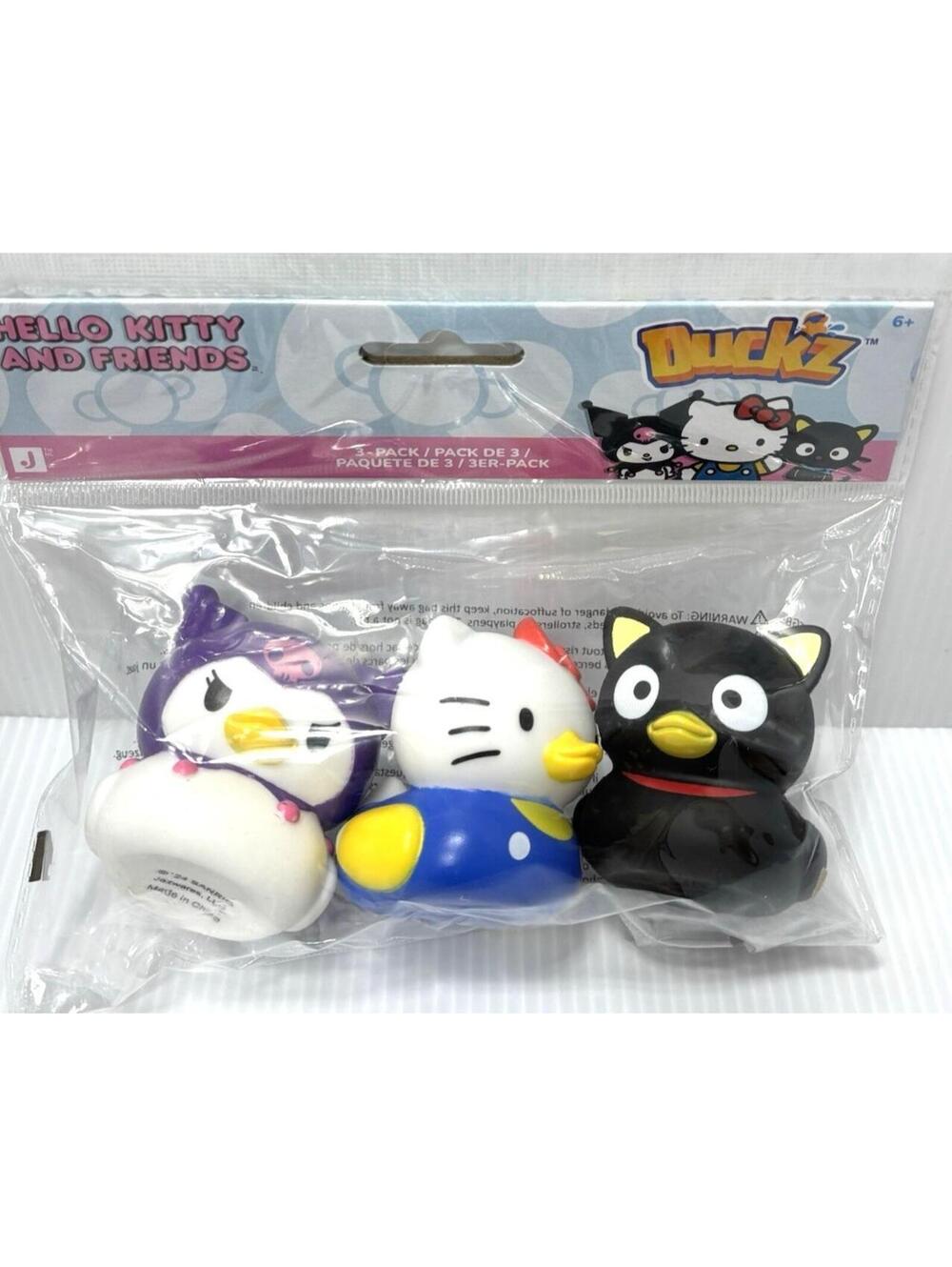 Sanrio Hello Kitty Friends Duckz 3‑Pack Cute Rubber Bath Toy Set NEW